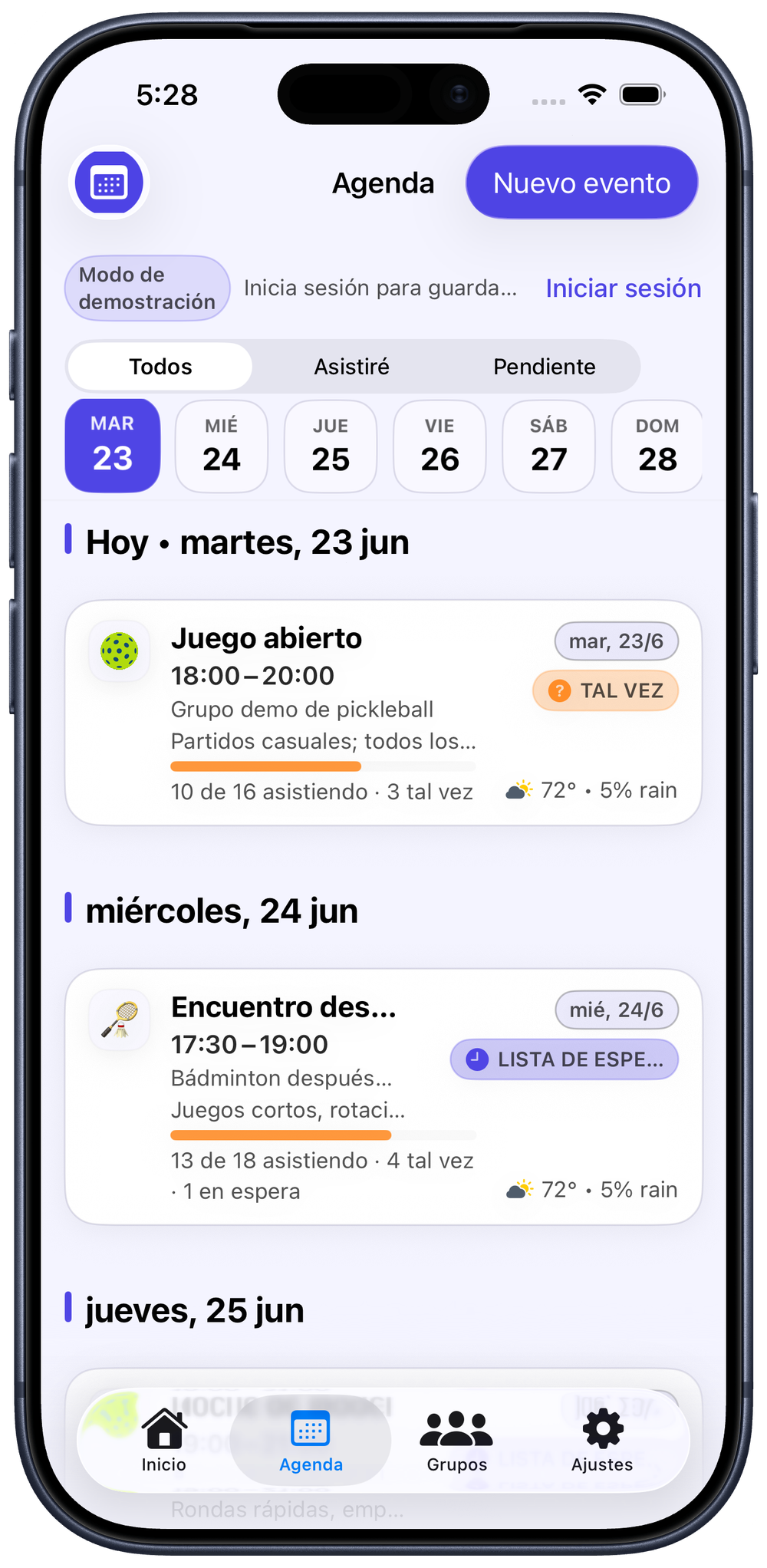 Mantente al día con tu agenda
