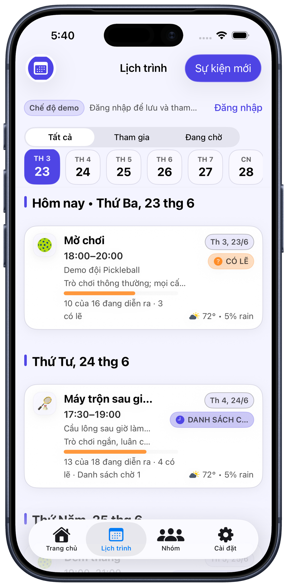 Luôn nắm lịch của bạn